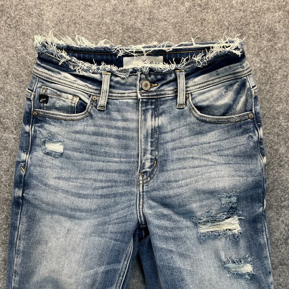 Kancan Womens Jeans Size 24 Clemence High Rise Distressed Mom‎ Jeans